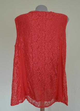 Шикарная фирменная блуза из гипюра свободного фасона,красного цвета,индия6 фото