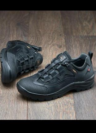 Кросівки шкіряні чорні тактичні, військове взуття розміри 34-48, военные тактические дышащие черные кроссовки2 фото