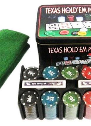 Покерный набор в металлической коробке-200 фишек "texas holdem poker set" igr382 фото