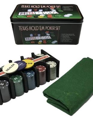 Покерный набор в металлической коробке-200 фишек "texas holdem poker set" igr381 фото