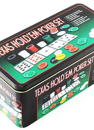 Покерный набор в металлической коробке-200 фишек "texas holdem poker set" igr386 фото