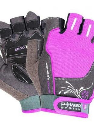 Перчатки для фитнеса и тяжелой атлетики power system ps-2570 woman’s power женские pink xs
