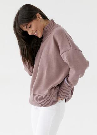 Женский вязаный свитер в большом размере универсальный 46-542 фото