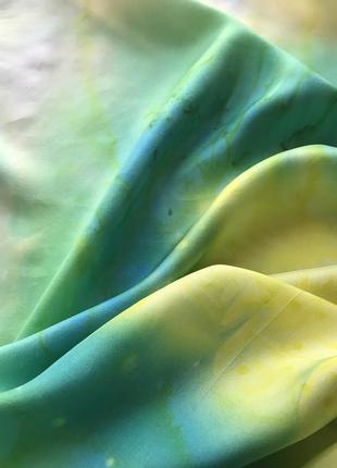 Большой платок из натурального шелка в стиле арт3 фото