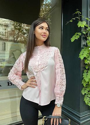 Блузка софт с кружевом
