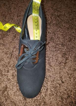 Чёрные замшевые ботинки на шнурках5 фото