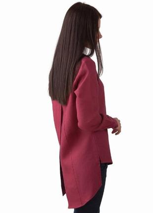 Женская блуза вв185 украина 100% лен малиновая фиолетовая s m l xl 2xl2 фото