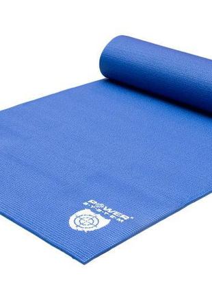 Килимок для йоги та фітнесу power system ps-4014 fitness-yoga mat blue4 фото