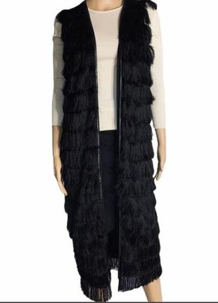 Накидка, кардиган с бахромой h&m p.s/m