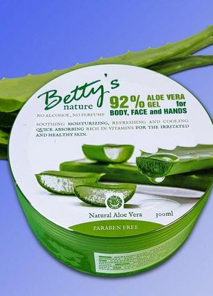 Универсальный гель с алоэ для тела, лица, рук betty's nature 92% aloe vera, 300 мл2 фото