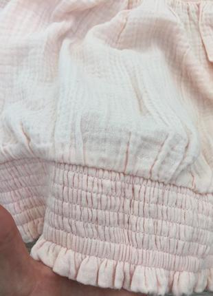 Топ блуза кофточка блузочка розовая муслиновая4 фото