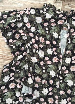 Блуза блузочка кофточка в цветы вискоза4 фото