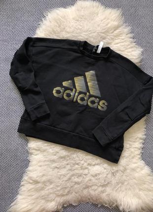 Adidas кофта свитшот оригинал большое логотип флис тёплый утеплённый6 фото