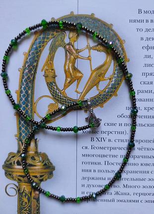 Тренд чокер, колье, ожерелье, подвеска, бусы, намисто, коралі бусины/кристаллы swarovski, чешский бисер 4