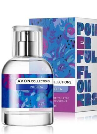 Женская туалетная вода avon powerful flowers violeta 50 мл (эйвон паверфул флаурес виолета)1 фото