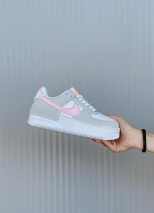 Женские кроссовки nike air force 1 shadow grey pink 36-38-39