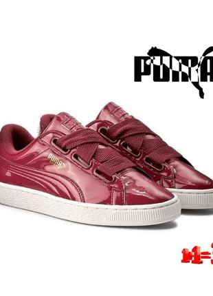 ♥️1+1=3♥️ жіночі кросівки puma basket heart patent