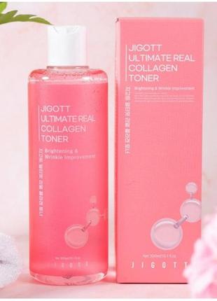 Антивозрастной тонер с коллагеном jigott ultimate real collagen toner