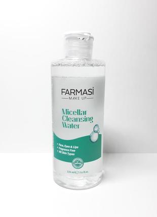 Міцелярна вода для зняття макіяжу фармасі farmasi micellar cleansing water, 225 мл 13027112 фото