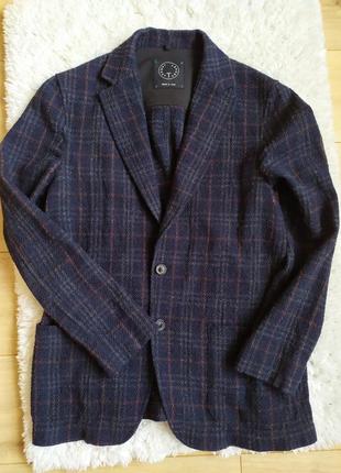 Стильный пиджак,актуальный жакет claudio tonello,пиджак из шерстью,пиджак в клетку4 фото