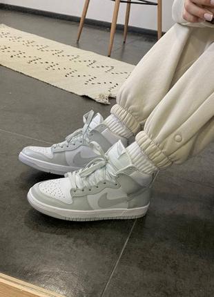 Кроссовки nike sb dunk high white grey