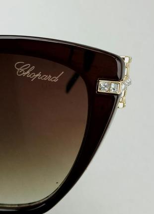 Окуляри в гchopard жіночі сонцезахиснi коричневі инкрустированые камінням8 фото