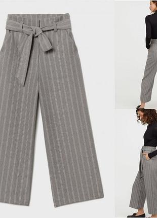 Брюки кюлоты палаццо в полоску h&m3 фото