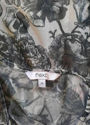 Стильная прозрачная блузка с вышивкой большой размер5 фото