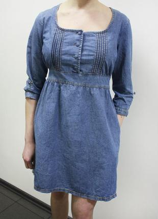 Платье джинсовое s.oliver светло-синее с рукавом 3/41 фото