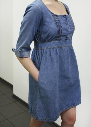 Платье джинсовое s.oliver светло-синее с рукавом 3/43 фото