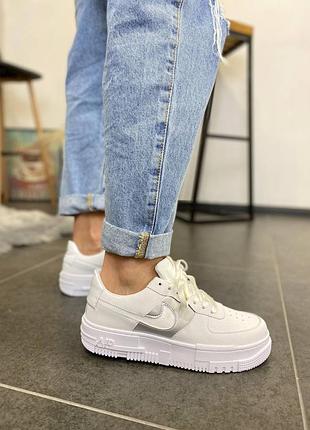 Кроссовки nike air force 1 pixel white silver
