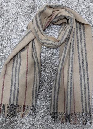 Шикарний необичний шарф burberry в полоску 100% шерсть оригинал.8 фото