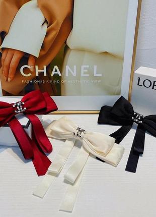 Брендовый бант для волос шанель chanel, красный