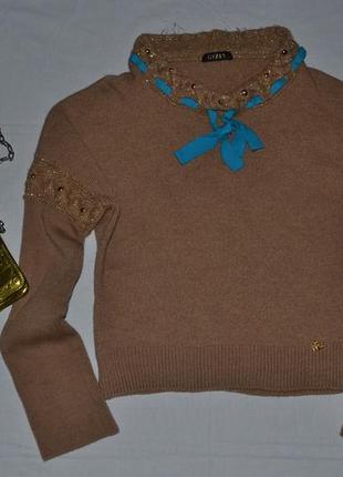 Женский теплый кашемировый короткий свитер/реглан/свитерок бренда gizia (turkey)1 фото