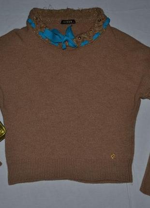 Женский теплый кашемировый короткий свитер/реглан/свитерок бренда gizia (turkey)5 фото