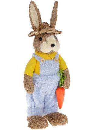 Декоративна пасхальна фігура bonadi кролик у капелюсі 44 см (ny27-940)