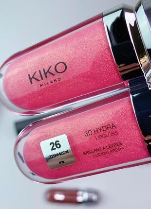 Блиск для губ kiko milano 3d hydra lipgloss 26. 3д блиск 26 відтінок кіко мілано