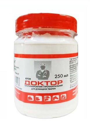 Крем доктор с декаметоксином, с заживляющим, противовоспалительным действием для домашних животных, 250 мл
