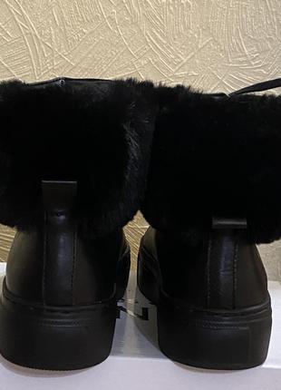 Зимние кожаные ботинки на шнурках, размер 373 фото