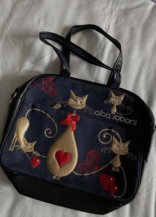 Сумка жіноча з котиками