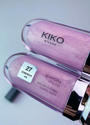 Блиск для губ kiko milano 3d hydra lipgloss 27. блиск для губ 3д кіко мілано відтінок 272 фото