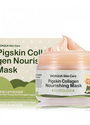 Маска для лица с коллагеном bioaqua pigskin collagen nourishing, 100мл2 фото