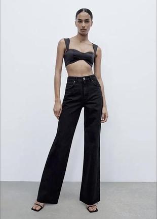 Джинсы палаццо с высокой посадкой zara, 36р,