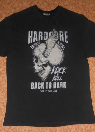 Футболка zara/rock & roll back to dark/hardcore/череп3 фото