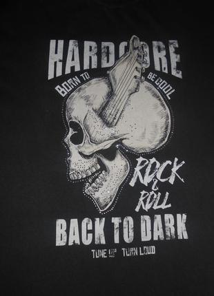 Футболка zara/rock & roll back to dark/hardcore/череп2 фото