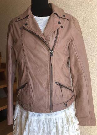 Кожаная куртка косуха бежевая от бренда  gipsy  ( 130-607)6 фото