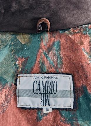 Cambio винтажная дизайнерская итальянская кожаная косуха из 80х с вставками из джинсов10 фото