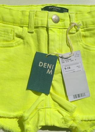 Кислотные джинсовые шорты маломерные на 9\10