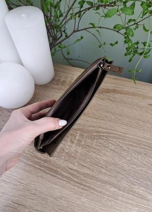 Жіночий гаманець купюрниця тонкий коричневий4 фото