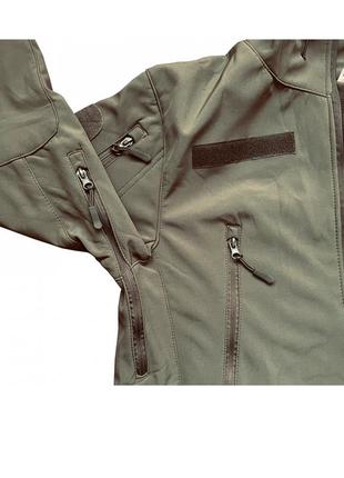 Куртка софтшелл олива тактична куртка soft shell непромокальна армійська куртка для військових4 фото